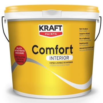 Vopsea lavabila mata alba Kraft Comfort Interior / 4litri