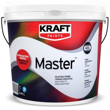 Vopsea lavabila mata alba Kraft Master / 10litri