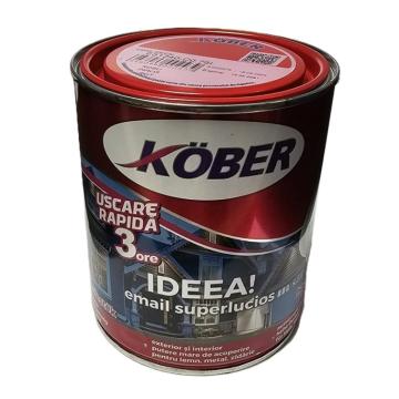 Vopsea rosu pentru lemn si metal Kober Ideea 0.75litri