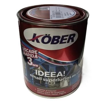 Vopsea rosu vin pentru lemn si metal Kober Ideea 0.75litri