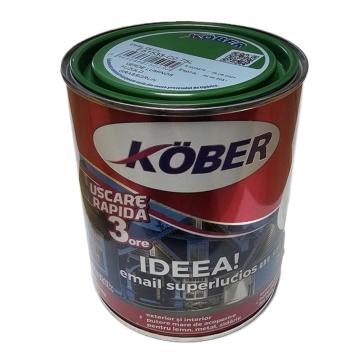 Vopsea verde luminos pentru lemn si metal Kober Ideea 0.75L