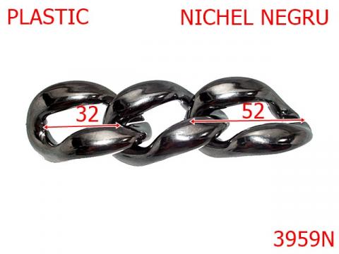 Za lant plastic 52 mm nichel negru 3959N