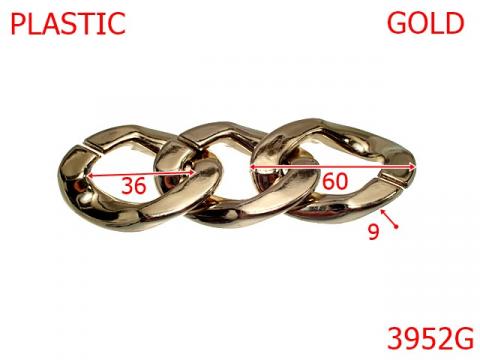 Za lant plastic 60 mm 9 gold 3952G