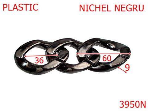 Za lant plastic 60 mm 9 nichel negru 3950N