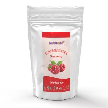 Zahar pudra cu aroma de zmeura, 500g - Lumea